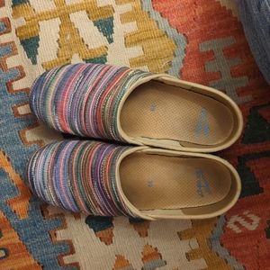 Dansko Multicolor Striped Clogs